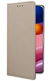 Кожен калъф тефтер и стойка Magnetic FLEXI Book Style за Samsung Galaxy A13 5G A136F златист 